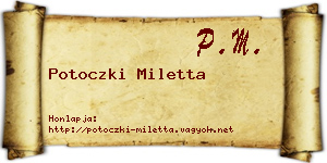Potoczki Miletta névjegykártya